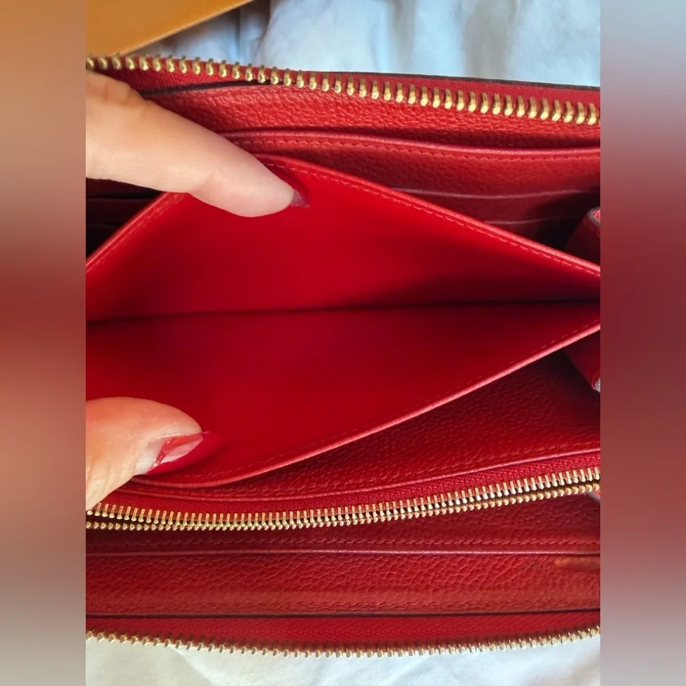 Louis Vuitton Rouge Red Empreinte Clemence Leather Continental Card Coin Wallet